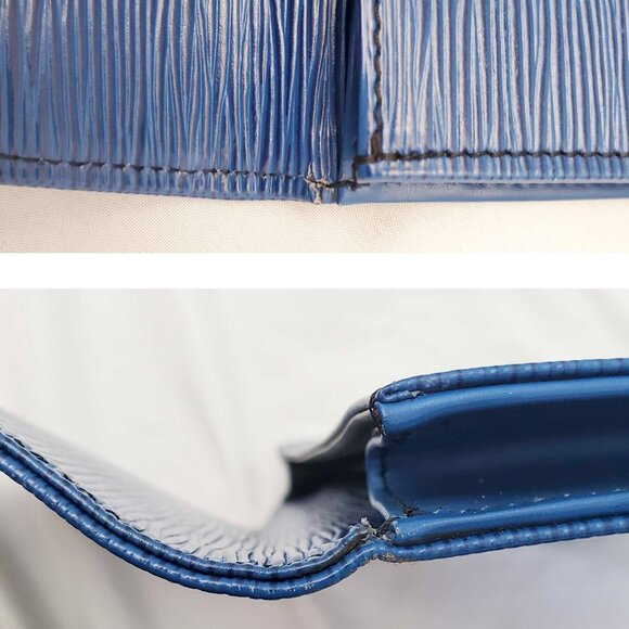 LOUIS VUITTON Womens Epi Jena Clutch Bag Blue Authentic - Picture 12 of 14